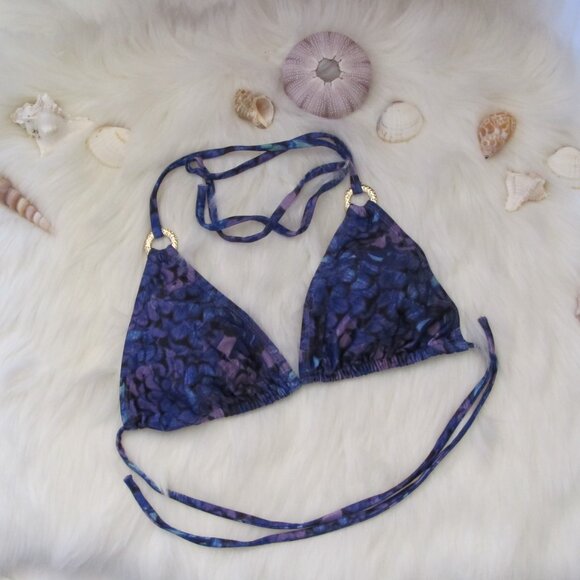 Sexy Violet and Blue Floral Bikini Top - Picture 6 of 7